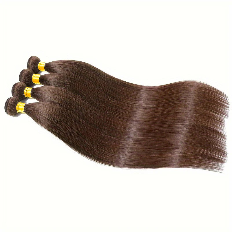 #4 Chocolate Brown Human Hair Bundles Straight Bundles Human Hair Brazilian Virgin Hair 3 Bundles Human Hair Extension For Women