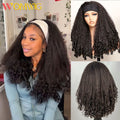 Kinky Straight Burmese Curly Headband Wigs With Drawstring Glueless Human hair Wig Wear And Go Yaki Straight Headband Wig