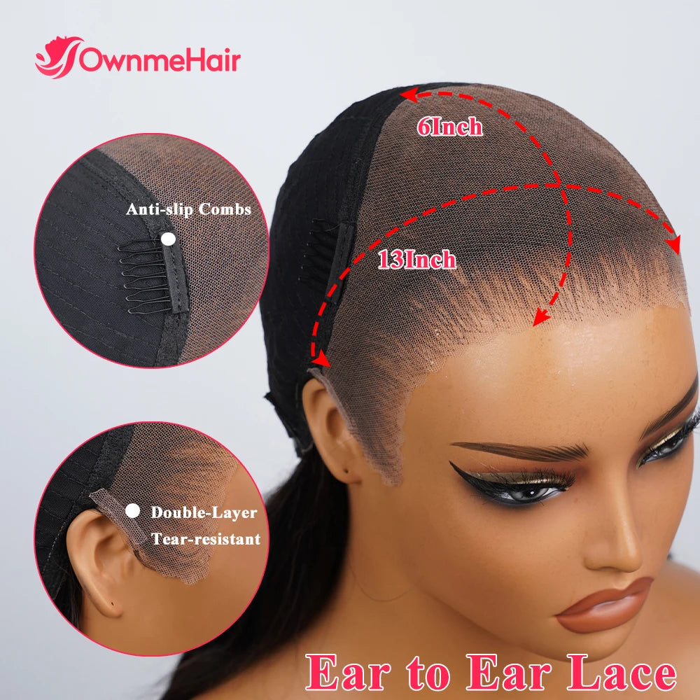13x6 Balayage Caramel Ombre Glueless Wig Loose Body Wave With Drawstring 100% Human Hair Wig Pre Plucked Bleached Knots 220%