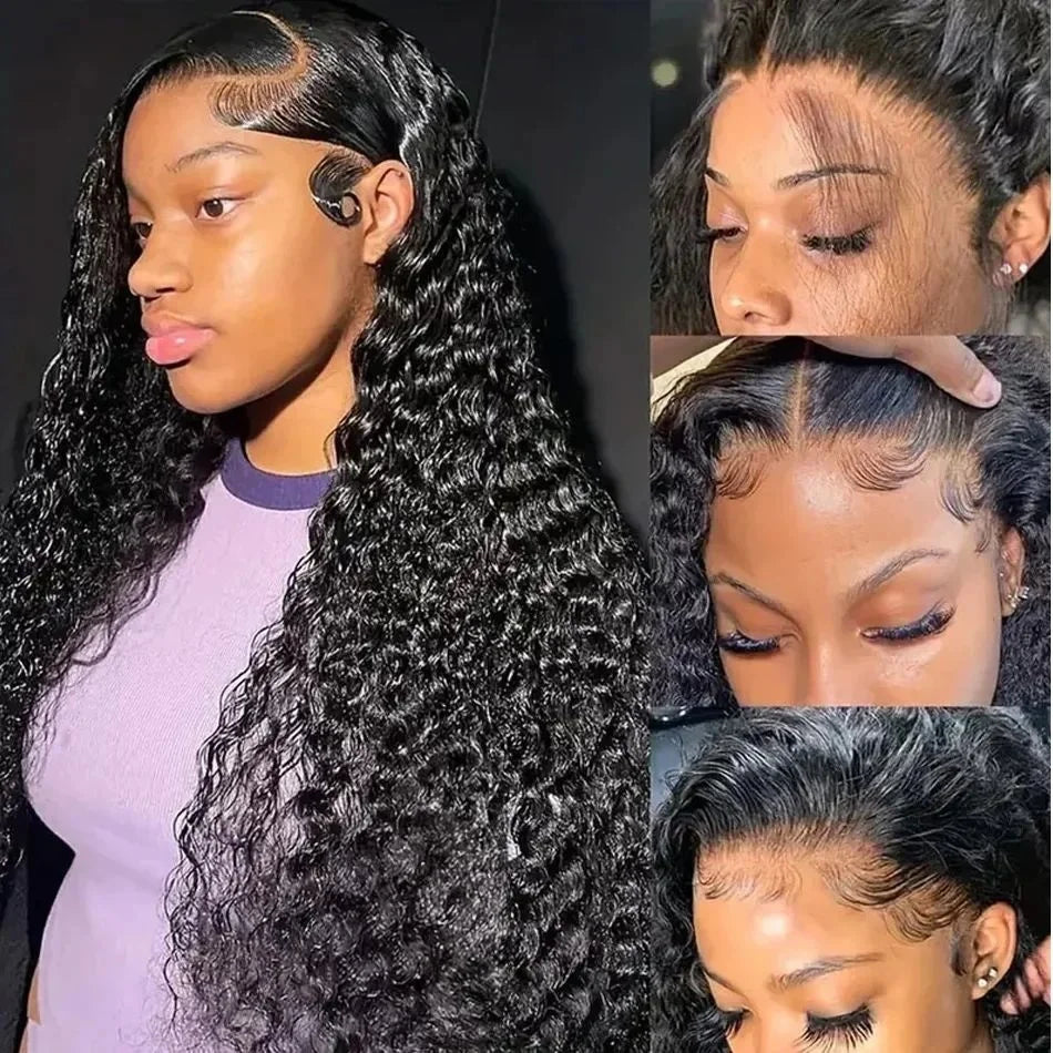 250 Density Curly Human Hair Wigs For Women 13x6 Hd Lace Frontal Wig Brazilian 13x4 Deep Wave Lace Front Wig 360 PrePlucked Lace