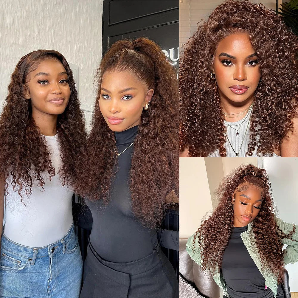 #4 Chocolate Brown Bundles Water Wave Human Hair Bundles 12A Brazilian Virgin Remy Human Hair Extensions 1/3/4 pcs Bundles