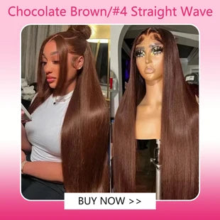 13x6 Chocolate Brown Straight Lace Frontal Wigs 100% Human Hair Wig Transparent Brown HD Lace Front Wig 4x4 5x5 Colored Wigs