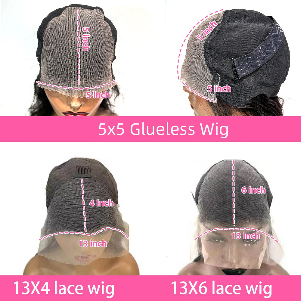 40 42 Inch 13x6 HD Transparent Bone Straight Lace Front Wigs 250% Brazilian Human Hair Wigs 5x5 Glueless Lace Closure Wigs