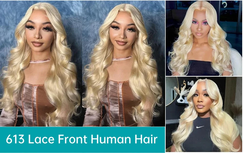 300 Density 30 40 50 Inch 613 HD Lace Frontal Human Hair Wig 13x6 Colored Blonde Raw Body Wave Lace Front 100% Human Hair Wigs