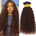 #4 Chocolate Brown Bundles Water Wave Human Hair Bundles 12A Brazilian Virgin Remy Human Hair Extensions 1/3/4 pcs Bundles