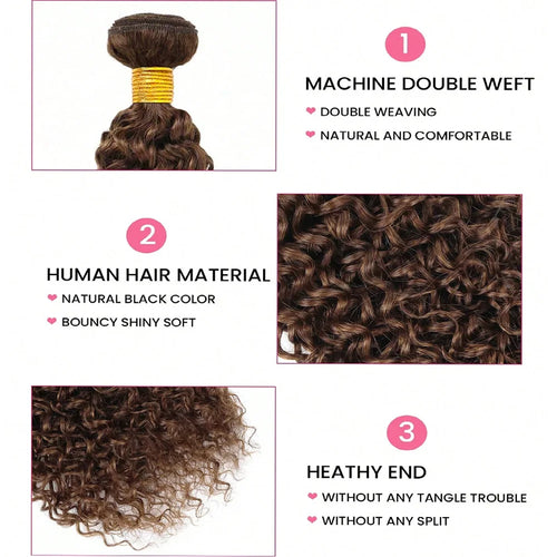 #4 Chocolate Brown Bundles Water Wave Human Hair Bundles 12A Brazilian Virgin Remy Human Hair Extensions 1/3/4 pcs Bundles