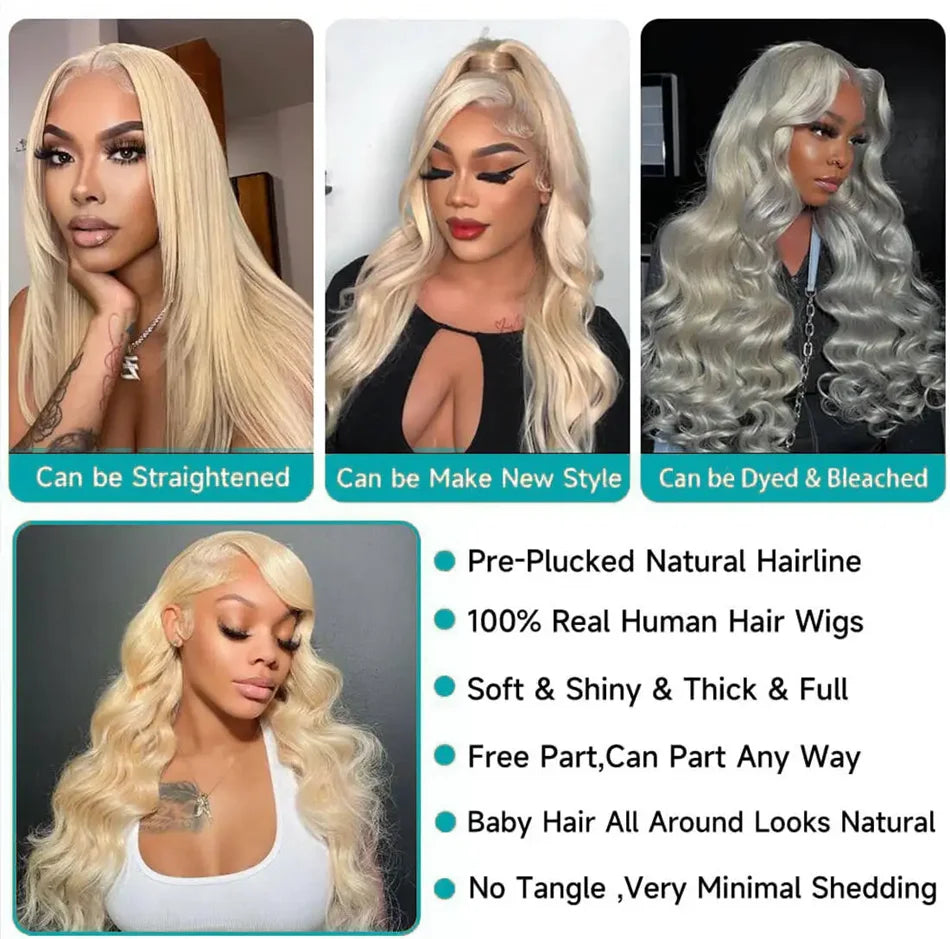300 Density 30 40 50 Inch 613 HD Lace Frontal Human Hair Wig 13x6 Colored Blonde Raw Body Wave Lace Front 100% Human Hair Wigs