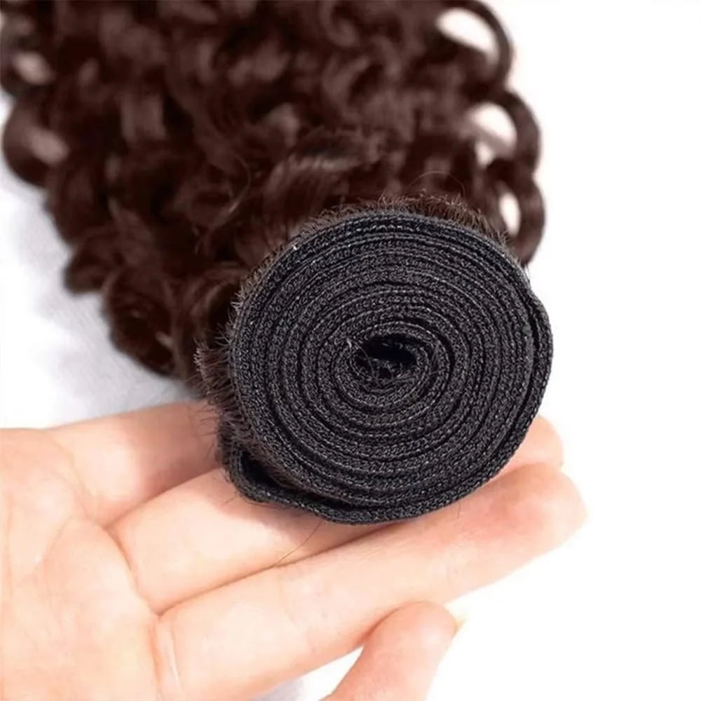 #4 Chocolate Brown Bundles Water Wave Human Hair Bundles 12A Brazilian Virgin Remy Human Hair Extensions 1/3/4 pcs Bundles