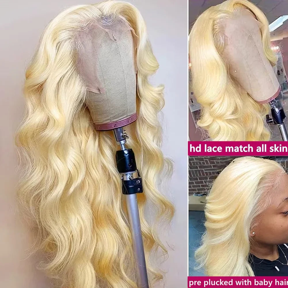 300 Density 30 40 50 Inch 613 HD Lace Frontal Human Hair Wig 13x6 Colored Blonde Raw Body Wave Lace Front 100% Human Hair Wigs