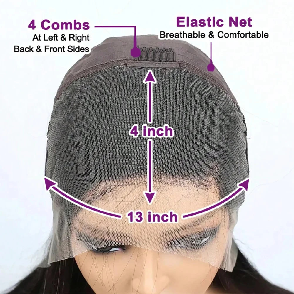 #4 Chocolate Brown Human Hair Bob Wigs 13x4 HD Transparent Lace Front Wig Body Wave Short Bob Wig Human Hair Wavy Brown Color
