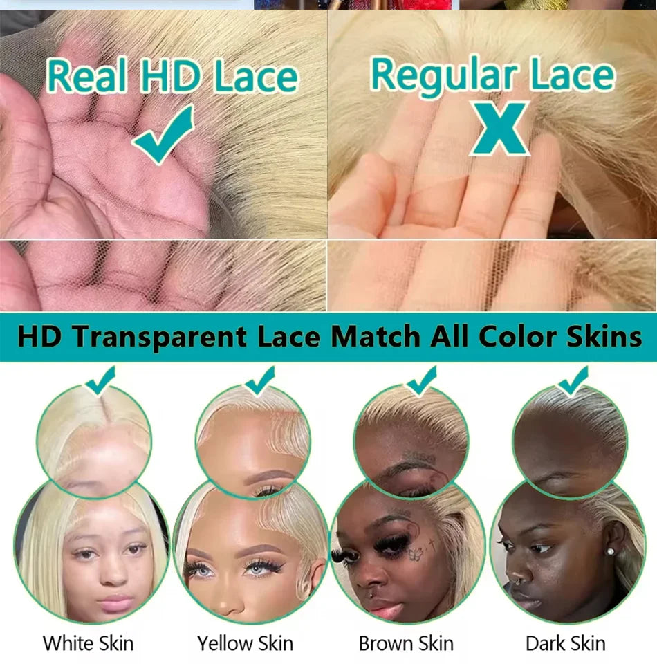 300 Density 30 40 50 Inch 613 HD Lace Frontal Human Hair Wig 13x6 Colored Blonde Raw Body Wave Lace Front 100% Human Hair Wigs