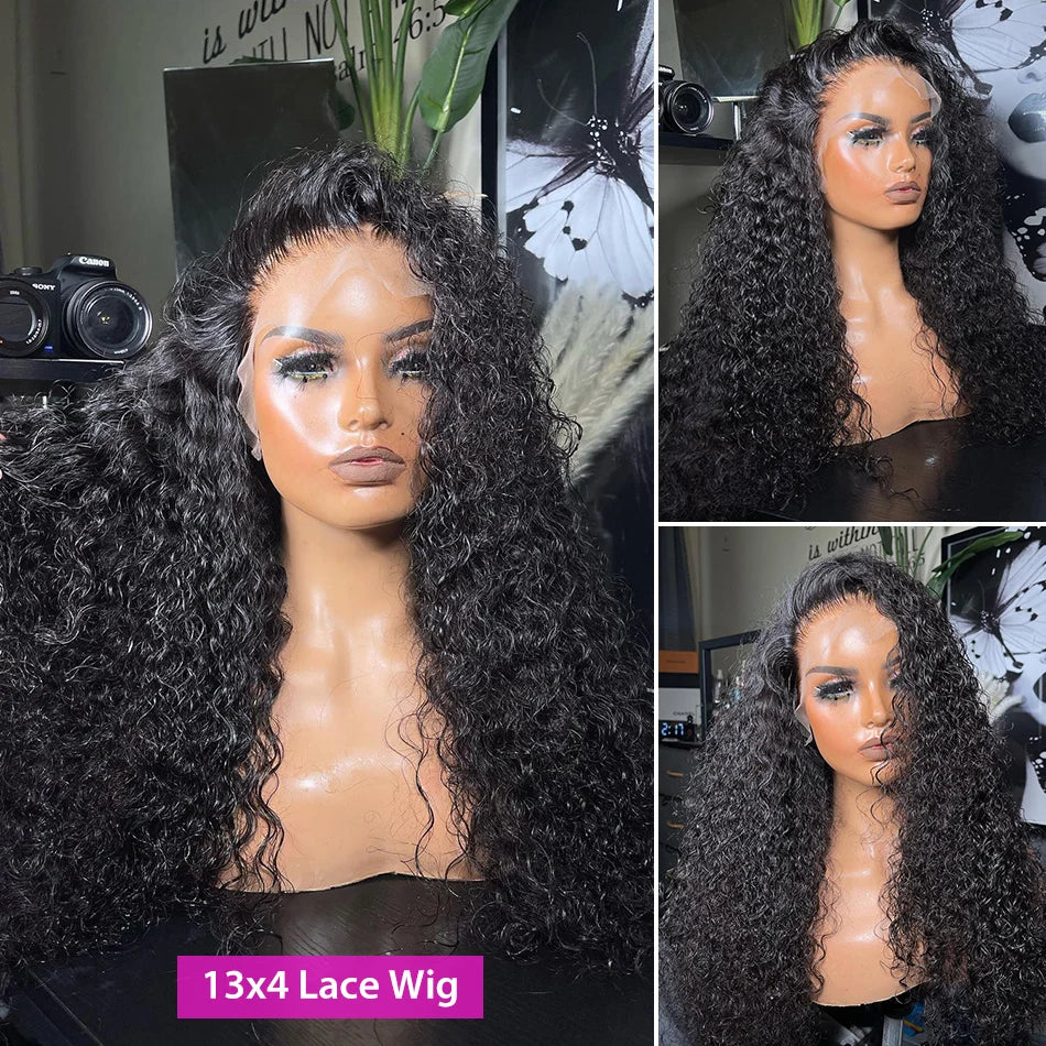 Kinky Curly 13x6 Lace Front Wigs Jerry Curly 100% Human Hair Wigs Transparent Lace 4x4 Closure Wigs For Women Brazilian On Sale