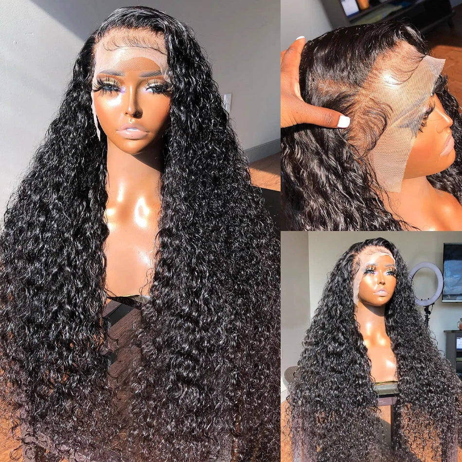 250 Density Curly Human Hair Wigs For Women 13x6 Hd Lace Frontal Wig Brazilian 13x4 Deep Wave Lace Front Wig 360 PrePlucked Lace