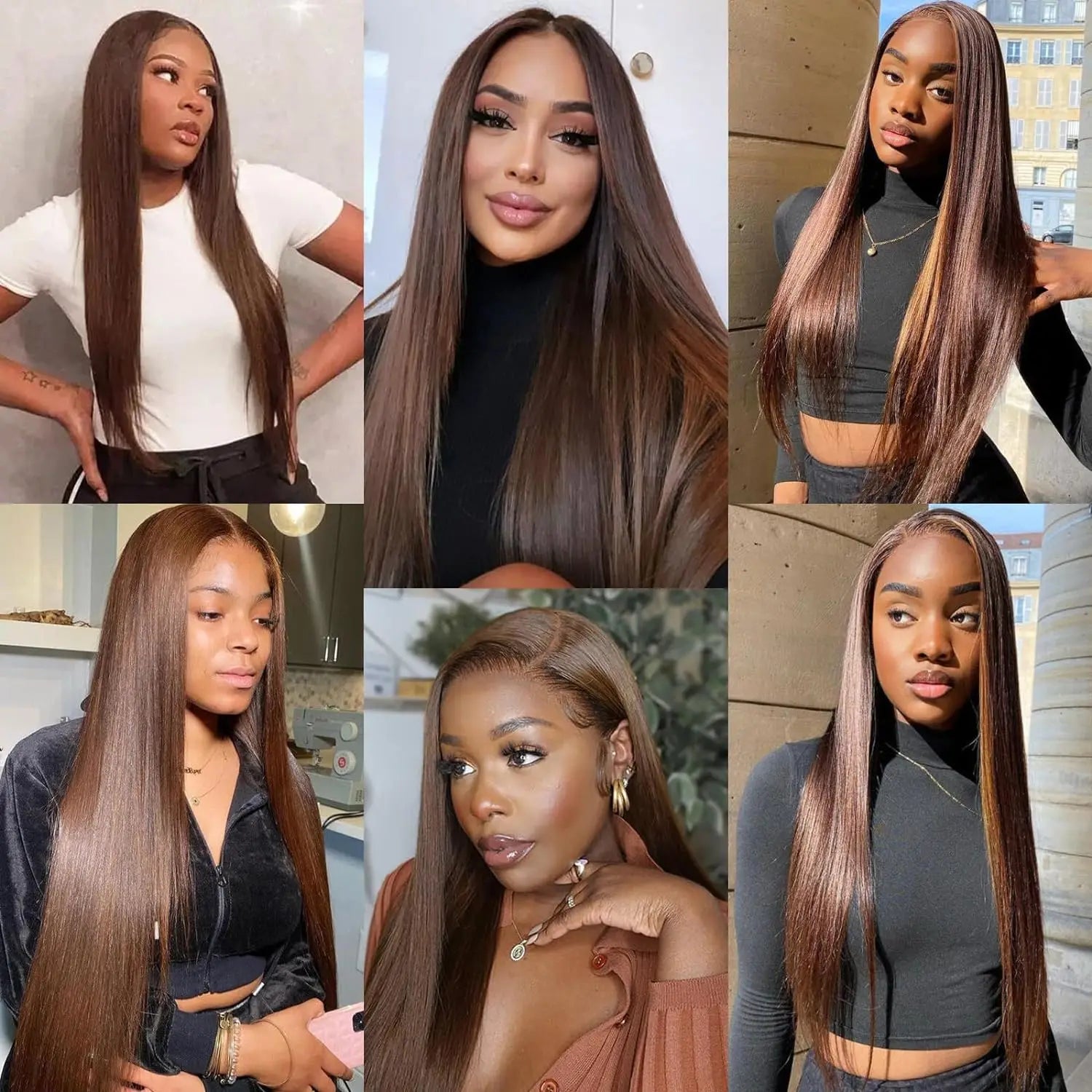 13x6 Chocolate Brown Straight Lace Frontal Wigs 100% Human Hair Wig Transparent Brown HD Lace Front Wig 4x4 5x5 Colored Wigs