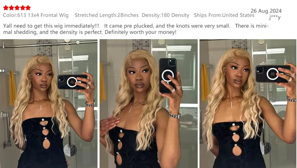 300 Density 30 40 50 Inch 613 HD Lace Frontal Human Hair Wig 13x6 Colored Blonde Raw Body Wave Lace Front 100% Human Hair Wigs