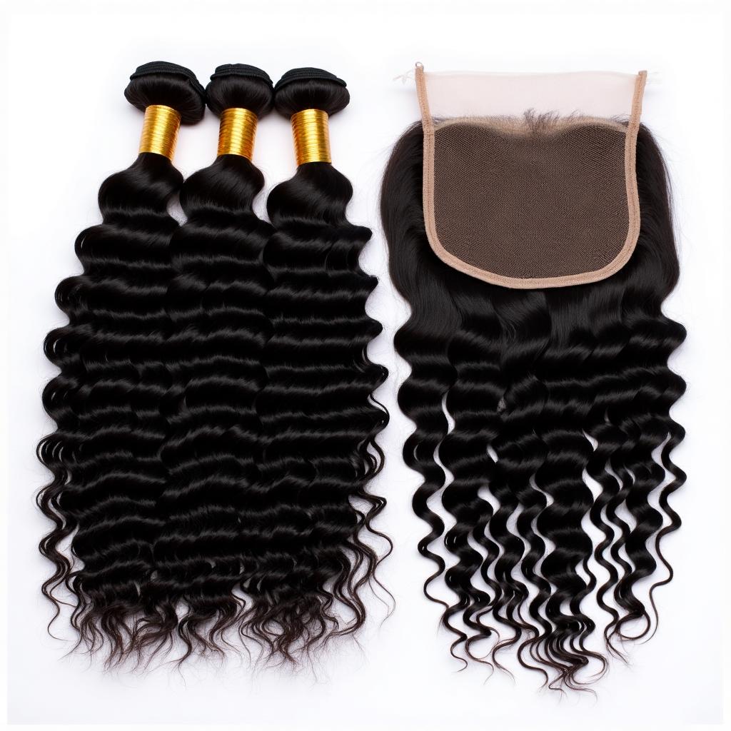 Peruvian Deep Wave Bundle Deal - 3 Bundles + 13x4 Frontal